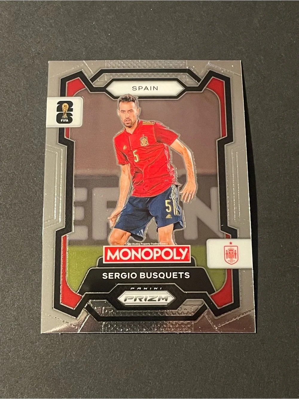 Panini 2026 Prizm Monopoly FIFA World Cup Sergio Busquets Spain #45 Base Card